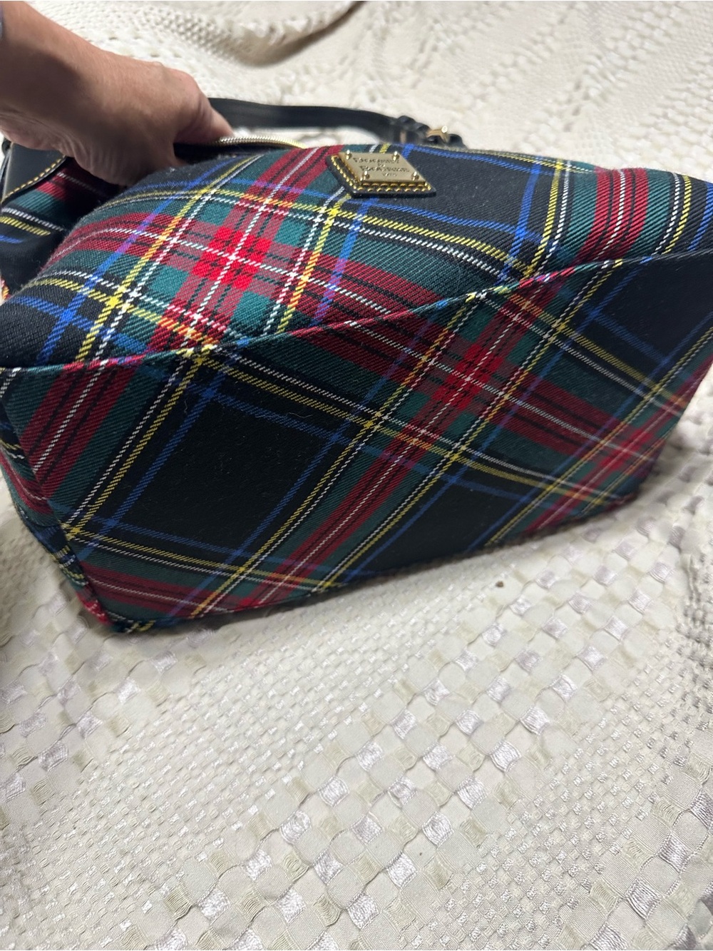Dooney & Bourke Plaid Shoulder Bag with Red Interior - Picture 3 of 6